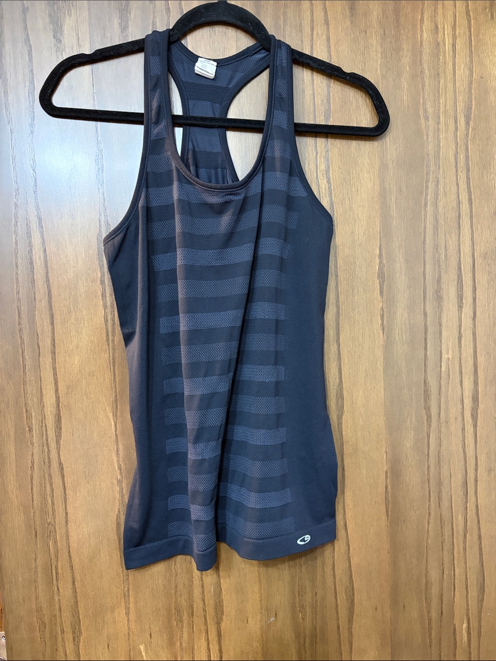 C9 by Champion Black Striped Racerback Tank Top